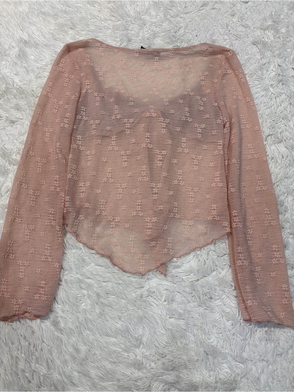 Cider Ruffle Pink Long Sleeve Blouse - Picture 4 of 4